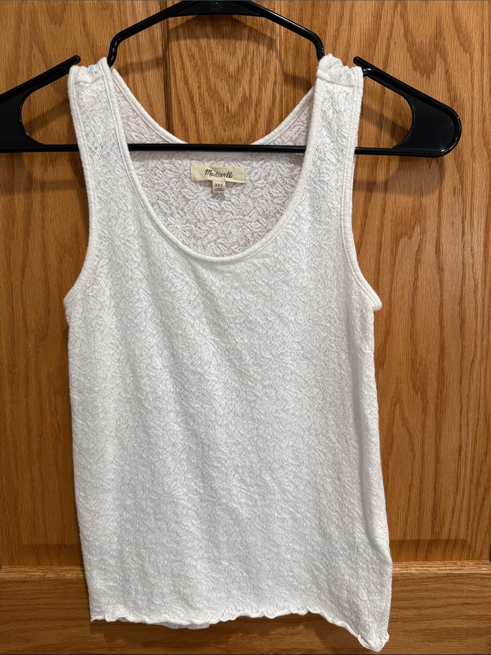 Madewell White Textured Terry Scoop Neck Tank